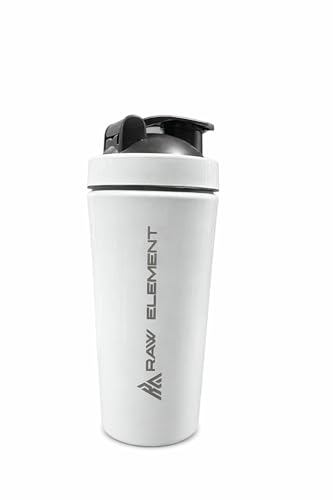 Image of Stainless Steel Gym Shaker 750ml - Leakproof Shaker Bottle for Protein Powder, Smoothies, Supplements - Odor-Free, Durable & Portable for Gym, Travel, and Workouts (White)