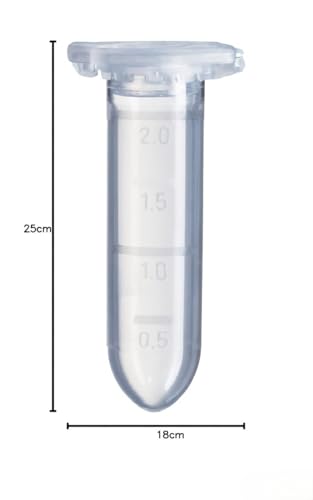 Image of IS IndoSurgicals Microcentrifuge Tubes 2ml, Polypropylene Round Bottom, Clear Centrifuge Tubes for Laboratory Use (Pack of 500)