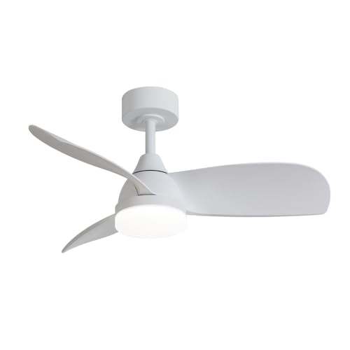 CristalRecord Ventilateur LED Byan Blanc 18W 2000Lm
