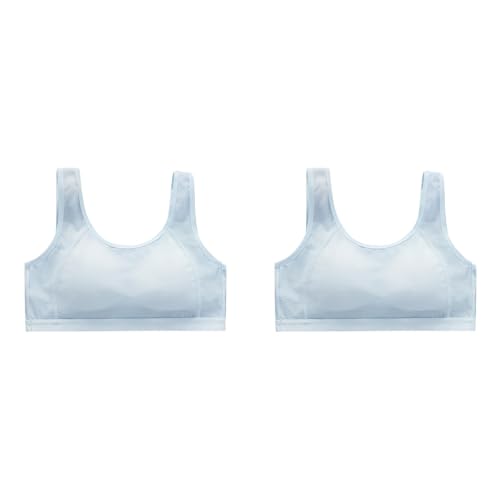 2PC Training Bra for Girls 10-13 Years,Seamless Comfortable Breathable Sports Crop Top Underwear for Teenagers and Kids