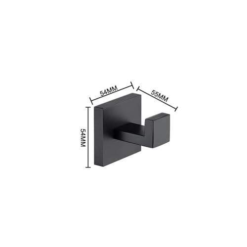 Accessoires de Salle de Bain Noirs et Crochet Mural pour Style Moderne