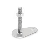 Ganter Normelemente | Stellfüße mit Befestigungslasche GN 43 | 43-50-M16-75-D0-TK | Spindel M 16X75 | Edelstahl, Rechteckform