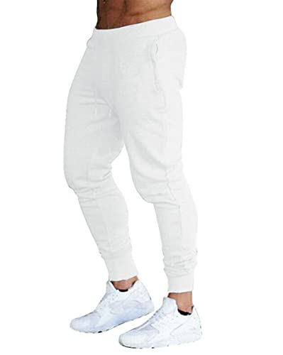 CALÇA MOLETOM MASCULINA KONOA JOGGER SLIM FIT BÁSICA LISA (as2, alpha, s, regular, regular, Branco)