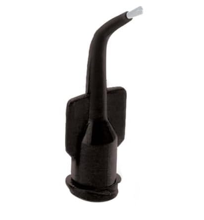 100/Pk Dental Plastic Luer-Lock Curved with Brush Tips for Delivery Materials Black Plastic Tips, Adjustable Brush