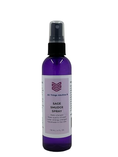 Smokeless Sage Spray with Rose Quartz Lunar Charged Water Reiki Infused Energy Cleansing Spray for Home Emotional Reset Space Clearing 4 oz - All Things Intuitive