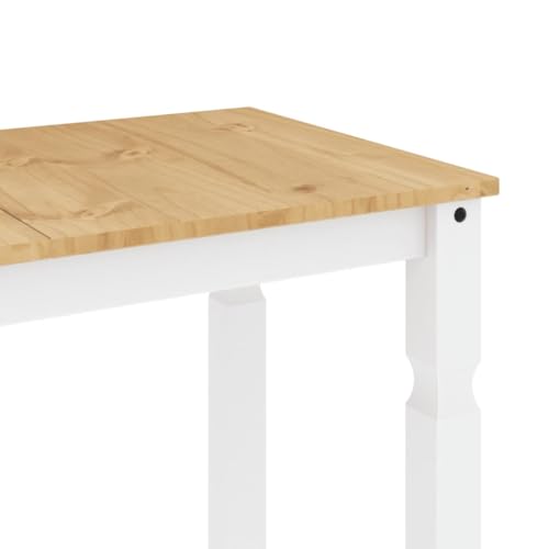 Table industrielle robuste blanche Corona en bois massif de pin - 8