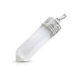 CRYSTALMIRACLE Exclusive Selenite Pointer Pendant 6 Faceted Crystal Healing Men Women Gift Gemstone Accessory...