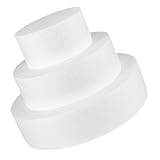 DOITOOL 3 Stück Kuchenmodellform Dekoration Schaumstoffblöcke Kuchenschaummodell Mini Attrappen künstlich für Oh simuliertes Kuchenmodell torten-zubehör-Set tortenform Weiß