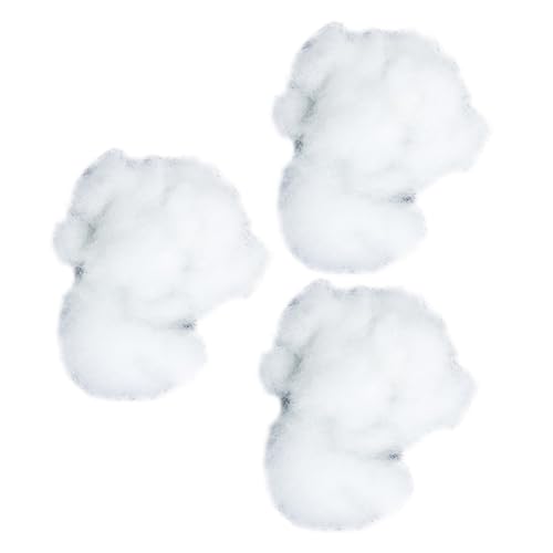 Housoutil DIY Handmade Crafts Material 3 Bags Pp Cotton Filling for Decor Pillow Padding
