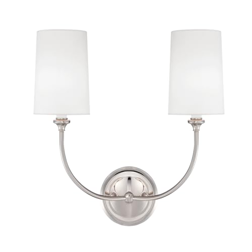 Image of Crystorama Libby Langdon Sylvan 2 Light Polished Nickel Bathroom Vanity