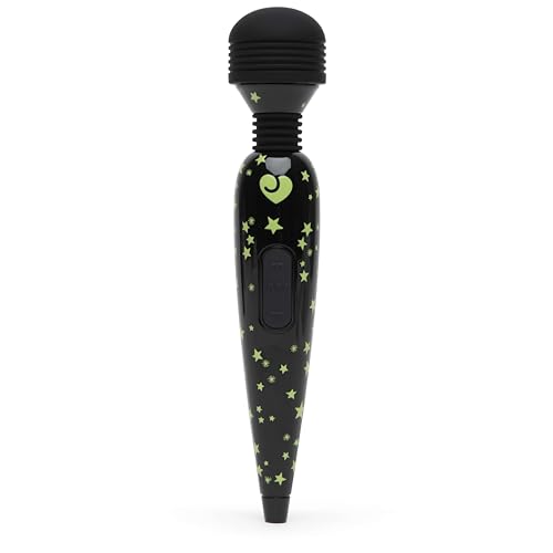 Lovehoney Deluxe Rechargeable Mini Massage Wand with Ergonomic Handle - Rechargeable - Glow in The Dark