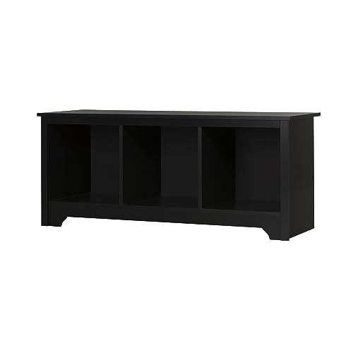 South Shore 10330 Vito Pure Black Cubby Storage Bench