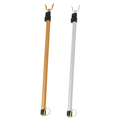 Healifty 2 Piezas Barra Telescópica de Ropa Poste de Tendedero Extensible para Colgar Ropa para Armarios y Alta Capacidad de Carga Diseño Duradero y Resistente Color Dorado y Plateado
