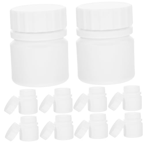 BATHVEVE 24 Piezas Botellas de de Organizador de Viaje para Pastillas Botes Pequeños de Hdpe con Tapas Almacenamiento Seguro y Portátil para para