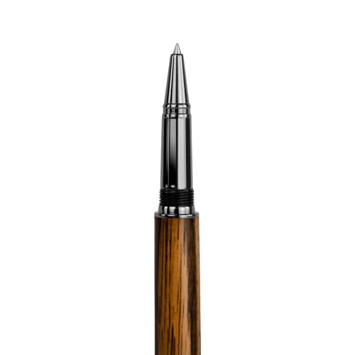 GLUTHOLZ Handgefertigter Tintenroller AUTOR aus Holz (ZEBRANO) | Handgedrechselter Rollerball + Geschenkbox | Das perfekte Luxusgeschenk für Unikat Liebhaber | Made in Germany Cover