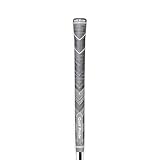 Golf Pride MCC Plus4 Golf Club Grip - All-Weather Hybrid Grip with Larger Lower Hand - Brushed Cotton Cord & Pebbled Texture - Undersized - Grey