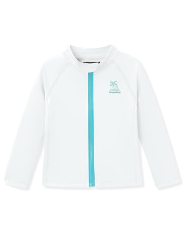 Image of BesserBay Baby Toddler Kids Rashguard Top UPF 50+ Long Sleeve Swim Shirt Zip Up Thumb Holes UV Jacket 12 Months-6 Years