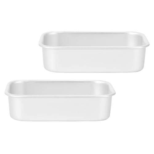 Angoily Lot de 2 Moules Alliage D'aluminium Rectangulaires, Surface Lisse, Démoulage Facile, pour Cuisson Uniforme de Gâteaux et Pains Maison, Ustensiles de Cuisson Pratiques Cuisine