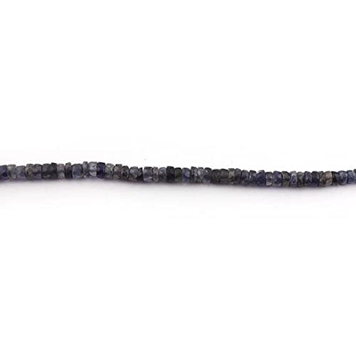 Iolite perles rondelles facettées 5mm 7mm, fil de pierres naturelles pour création bijoux DIY