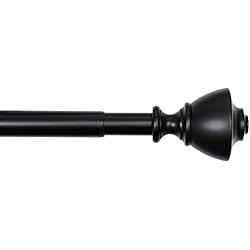 Cortinas De Cocina Baratas Amazon Amazon Basics - Barra de cortina de 2,54 cm de diámetro, con terminales en forma de urna, 90 a 180 cm, Negro