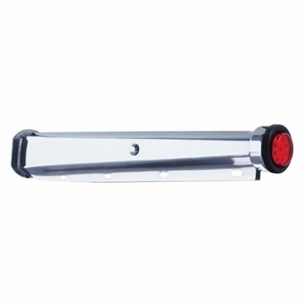 Image of United Pacific 67005 Mud Flap Hanger, 30 inch, Heavy Duty, with 9 LED Reflector End Cap & Grommet, Red LED /Red Lens