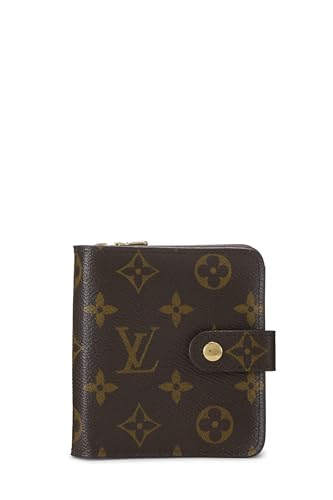 Pre-Loved Monogram Canvas Compact Zip Wallet, Brown