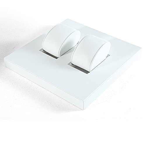 Geschenkboxuhrendisplay Tablett Pu Leder Uhrendisplay Display Requisiten Armband Displayständer Weiß 2 Steckplätze Cover