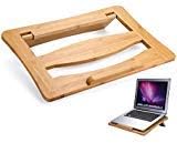 Laptop Stand, Rerii Desktop Bamboo Laptop Stand Holder with Foldable Bracket for MacBook Air Pro, Dell, Lenovo from 10 to 15 inches