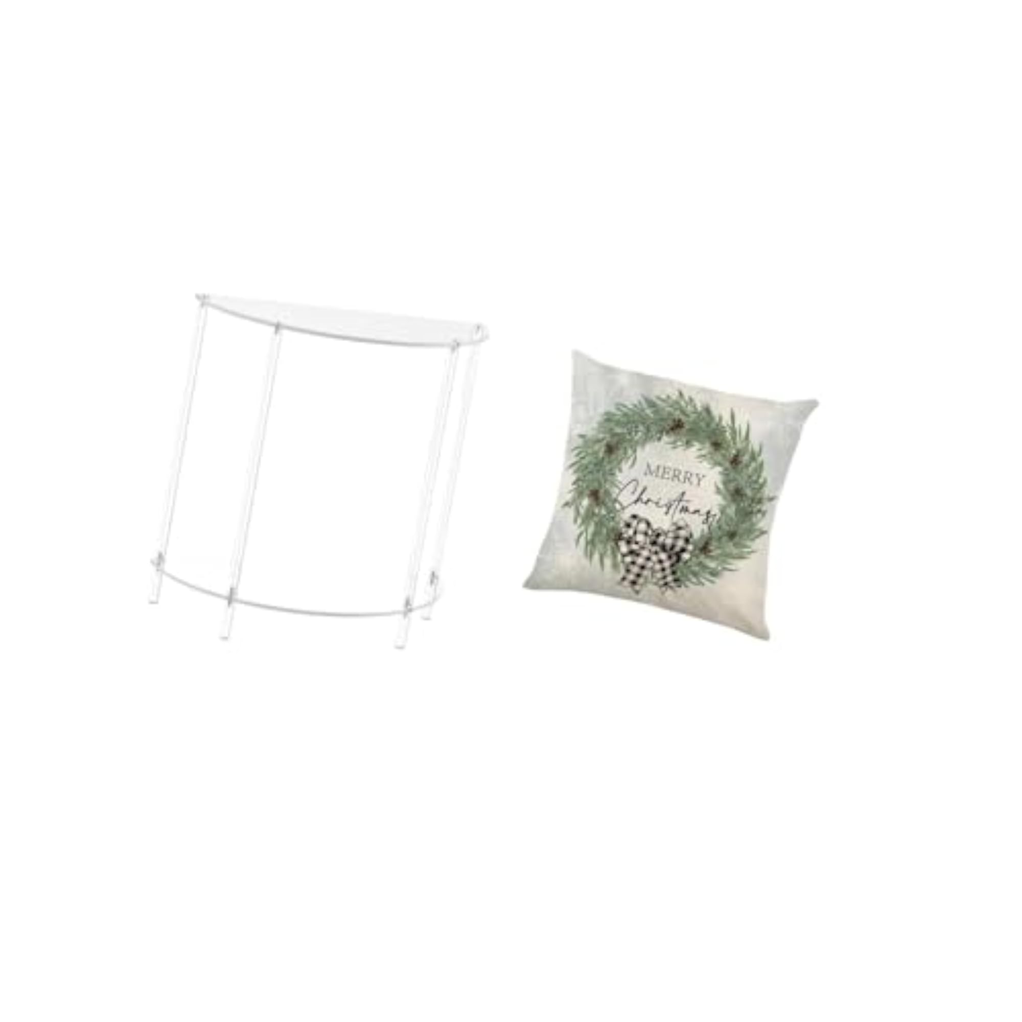 Acrylic Accent Table with Christmas Pillow Cover Cushion