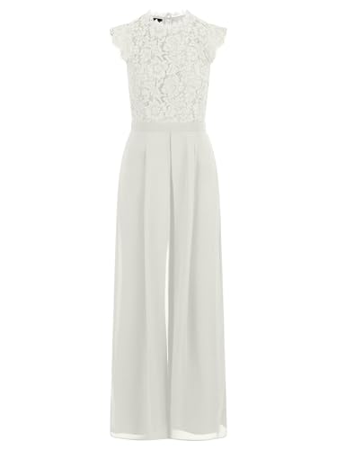 APART Overall mit Spitzenoberteil mit Spitzenoberteil und weitem Bein, creme, 44 APART Overall mit Spitzenoberteil mit Spitzenoberteil und weitem Bein, creme, 44