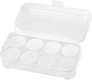 Egg Storage Box Plastic Dispenser Holder Egg Protection Box Fridge Freezer Container Storage Box Organizer For Picnic Camping Outdoor Carrier Travel Portable 8 Grid Clear (Pack Of 1) (White)