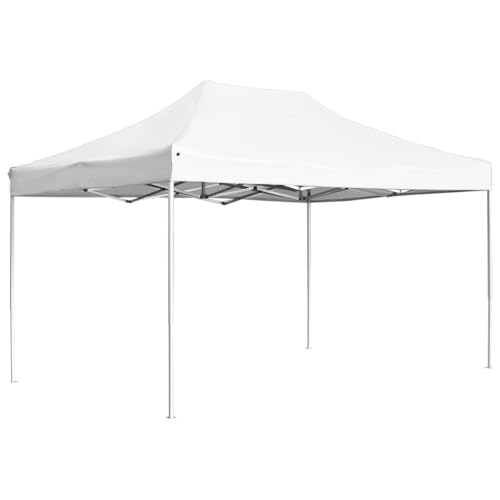 Sombrilla pérgola, tienda de campaña profesional plegable de aluminio, 4,5 x 3 m, color blanco, para terraza y exterior