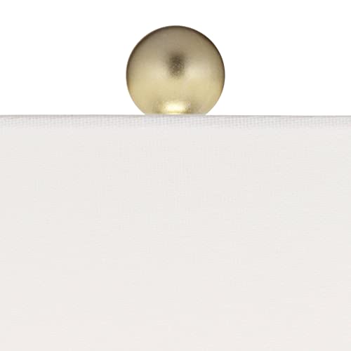 360 Lighting Gilson 24 1/2" High Modern Coastal Glam Table Lamps Set of 2 Gold Textured Blue Finish Ceramic Fabric White Shade Living Room Bedroom Bedside Nightstand House Office Home Reading - Image 3