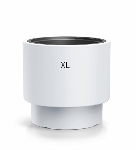 MELTOM Blumenkübel Rund mit Einsatz – Blumentopf Modern Matt – Frostfest & UV-beständig – Weiß – Größe XL Ø 39 cm – für Innen & Außen
