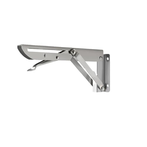 Support d'angle pliant inox pour aménager un bureau mural rabattable de 10 pouces