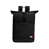 Tommy Jeans Essential Daily Roll parte superior Mochila para hombre con funda para laptop, Negro -, Una talla, Mochila...
