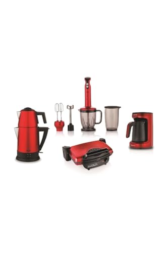 Schäfer Kea Elektro Mega Ev Aletleri 4Lu Mutfak Seti Kırmızı
