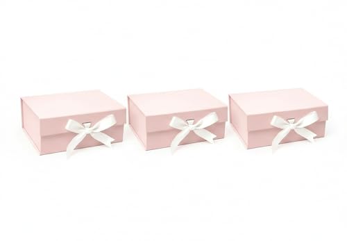 Image of Awestuffs Premium Pink Gift Boxes for Gift Packaging, Reusable Decorative Gift Boxes (23 x 16 x 10 cm) for Hampers, Weddings, Birthdays, Return Gifts & Corporate Gifts (Pack of 3)