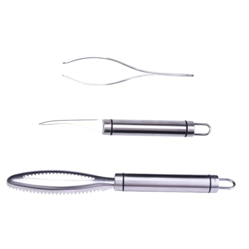 UTHCLO Grattoir à Écailles Et Pince à Arêtes Déveineur pour Poisson Ustensiles De Cuisine Nettoyeur De Tartre Détartrant