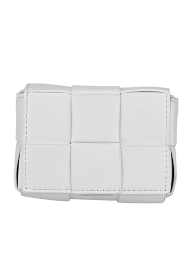 Women's Woven Mini Crossbody Shoulder Bag Buckle Retro Bags PU Leather Solid Clutch Purses Strap Tote Handbags