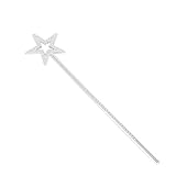 MYSXN 13 INCH Fairy Princess Angel Wand Sticks,Star Wand for Halloween,Costume,Birthday, Party, Wedding,Cosplay (SILVER)