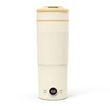 電気ケトル ポータブル トラベルケトル 600ml大容量 電気ポット 小型 6段階温度調節 保温 350W 100V 低消費電力 持ち運びケトル 湯沸かし 一人暮らし 電気ポット トラベル 湯沸かし器 旅行用 車中泊 キャンプ オフィス 二重構造 空焚き防止 2年保証 (ベージュ色)