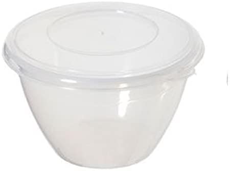 Vision4ever 1x Pudding Bowl Basin with Lid Plastic Bowl Microwave Storage (1 L)
