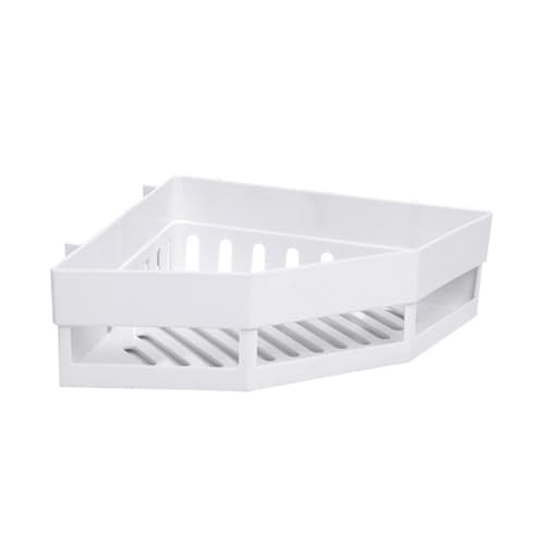 MUCKLILY Estantería Esquinera para Baño sin Taladro Soporte de Almacenamiento Pared Rack Blanco para Ducha Organizador Práctico y Fácil de Instalar para Baños Compactos