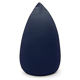 MOGU(モグ) たまごソファ 日本製 身体が求めるビーズクッション へたりにくい パウダービーズ使用 大型(約60x130x60cm) ネイビー カバー付き カバー洗濯可 1人掛け パーソナルチェア 一人暮らし