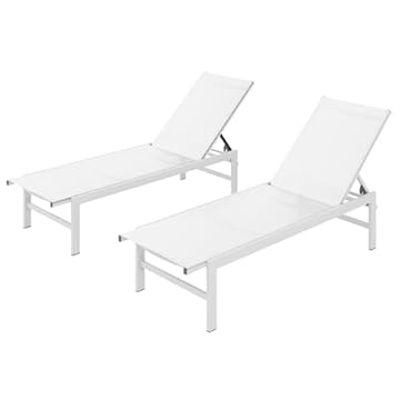 white outdoor lounge chairs