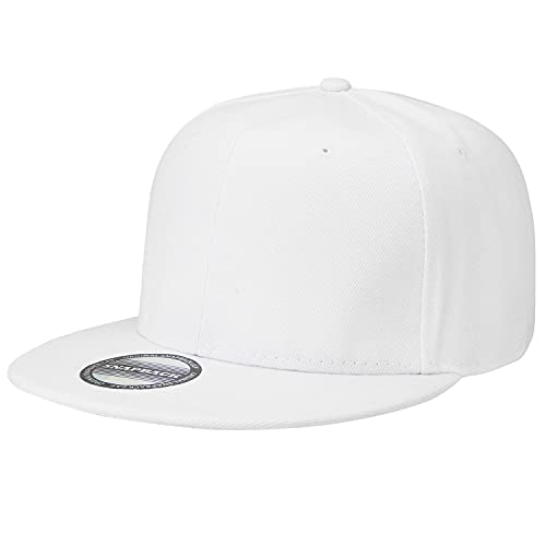 Image of Classic Snapback Hat Cap Hip Hop Style Flat Bill Blank Solid Color Adjustable Size