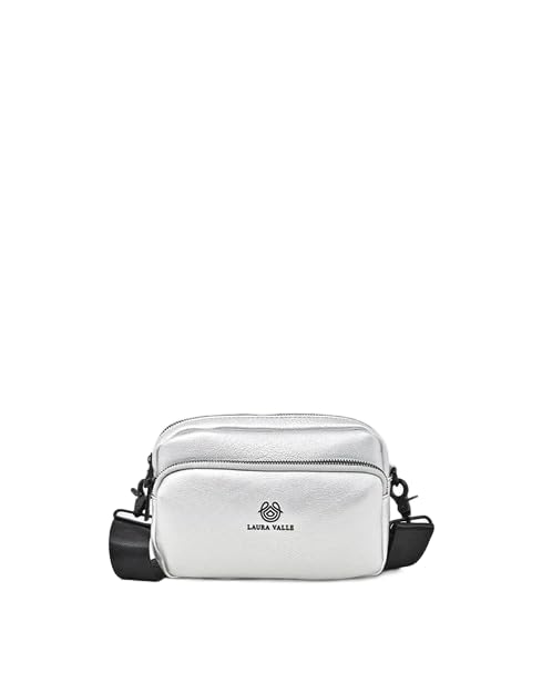Laura Valle MEL – Bolso Bandolera Mujer Pequeño Crossbody – Bandolera Mujer Pequeña para Eventos – Bolso Hombro Compacto y Elegante (Plata)