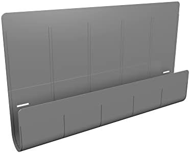 Deflecto Space Saving Desk Accessories, 24" Store 'n' Screen Privacy Panel for Computer Screen, Lightweight Desk Mounted Privacy Panel with Extra Storage, Desk Tidy - Grey