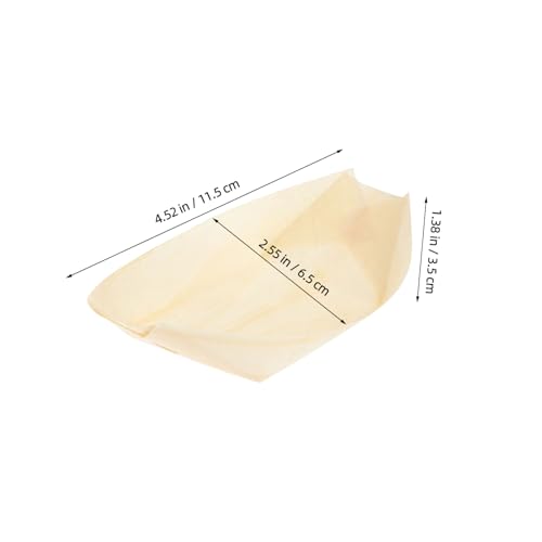 Platos desechables de madera para sushi, 100 unidades miniatura 2